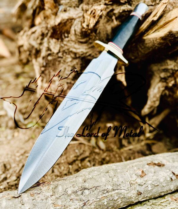 UBR Custom Handmade D2 Tool Steel Hunting Dagger Knife – Camping & Survival Knife with Micarta Handle and Leather Sheath - Image 3