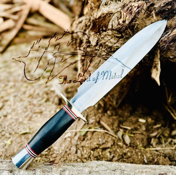 UBR Custom Handmade D2 Tool Steel Hunting Dagger Knife – Camping & Survival Knife with Micarta Handle and Leather Sheath - Image 5