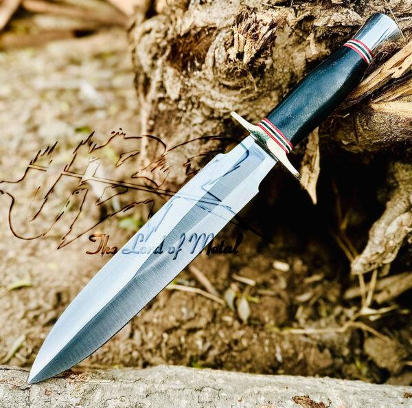 UBR Custom Handmade D2 Tool Steel Hunting Dagger Knife – Camping & Survival Knife with Micarta Handle and Leather Sheath - Image 2