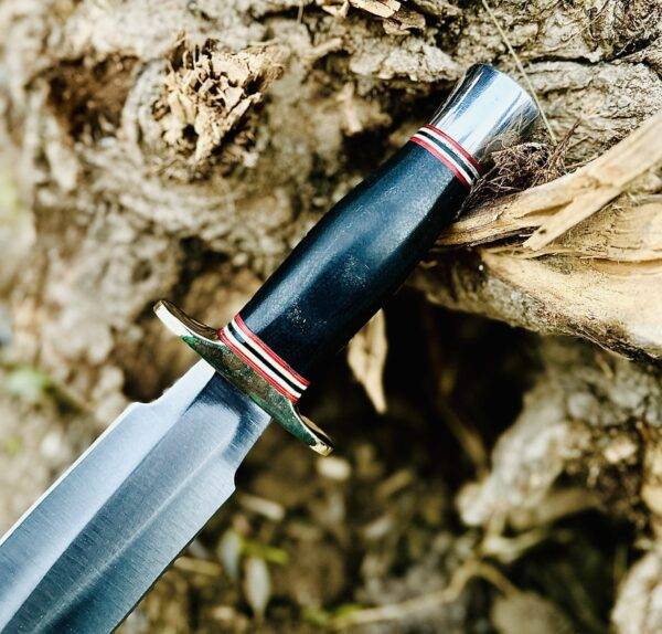 UBR Custom Handmade D2 Tool Steel Hunting Dagger Knife – Camping & Survival Knife with Micarta Handle and Leather Sheath - Image 7