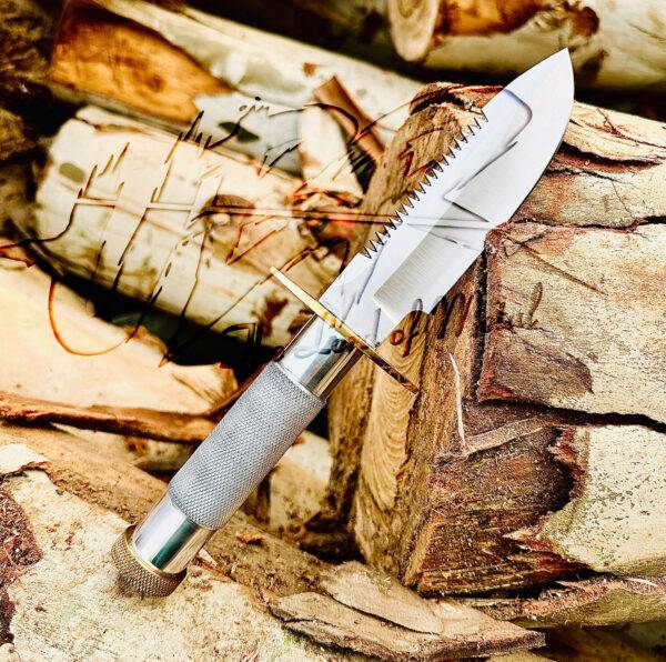 Handmade Randall Knife - D2 Tool Steel Hunting Bowie Knife with Silver Handle - Premium Quality Survival Knife - Image 3