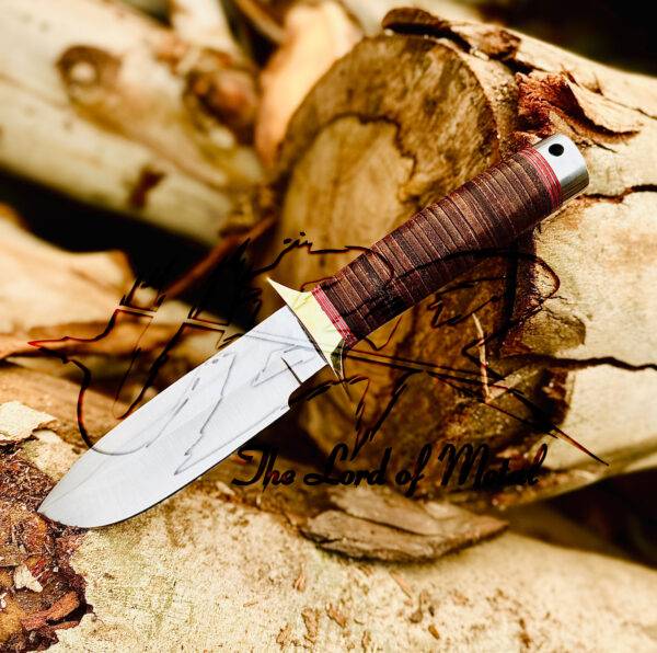 Handmade D2 Tool Steel Bowie Knife | Best Gift for Hunting & Survival | Leather Sheath - Image 4