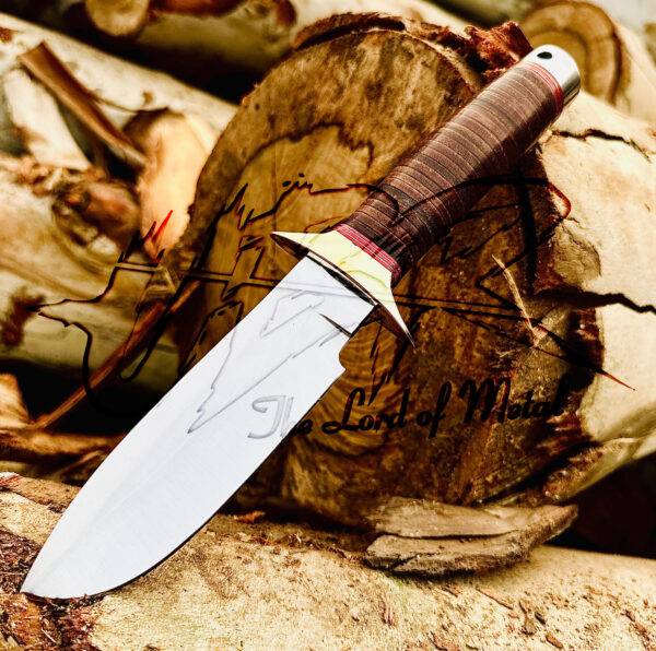 Handmade D2 Tool Steel Bowie Knife | Best Gift for Hunting & Survival | Leather Sheath - Image 3