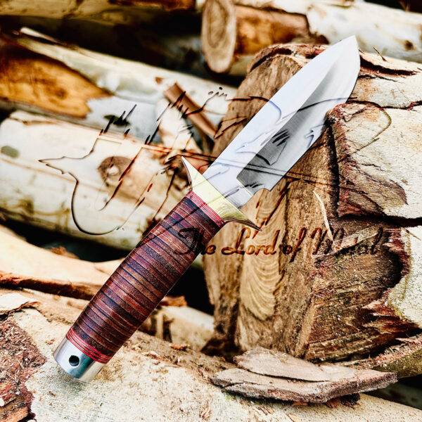 Handmade D2 Tool Steel Bowie Knife | Best Gift for Hunting & Survival | Leather Sheath - Image 5