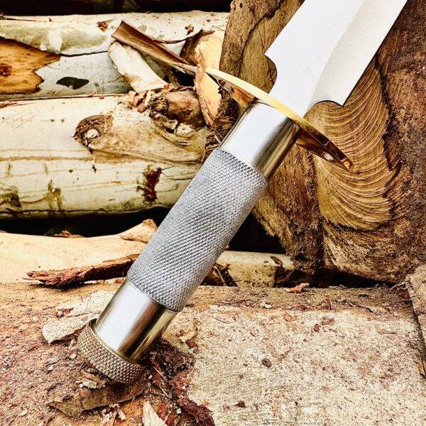 Handmade Randall Knife - D2 Tool Steel Bowie Hunting Knife with Silver Handle - Image 4