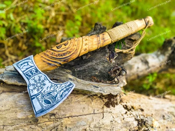 Personalized Viking Axe with Custom Wooden Box – Perfect Gift with Logo/Text - Image 5