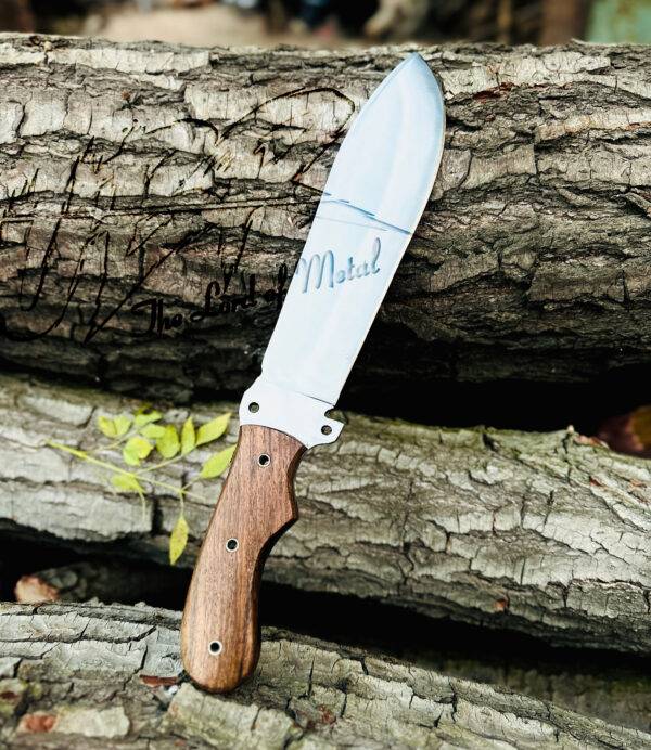 Custom Bowie Knife High Carbon Steel - Hunting Knife with Leather Sheath - Image 4