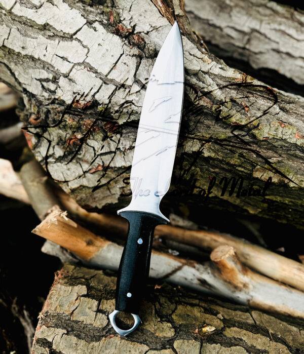 UBR Custom D2 Tool Steel Hunting Dagger Knife – Micarta Handle & Sheath - Image 2