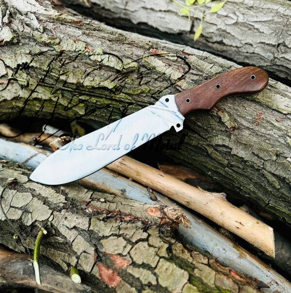 Custom Bowie Knife High Carbon Steel - Hunting Knife with Leather Sheath - Image 5