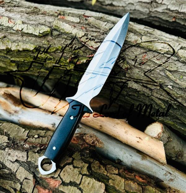 UBR Custom D2 Tool Steel Hunting Dagger Knife – Micarta Handle & Sheath - Image 5