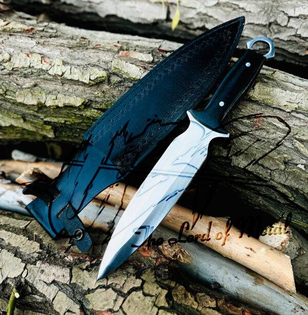 UBR Custom D2 Tool Steel Hunting Dagger Knife – Micarta Handle & Sheath - Image 4