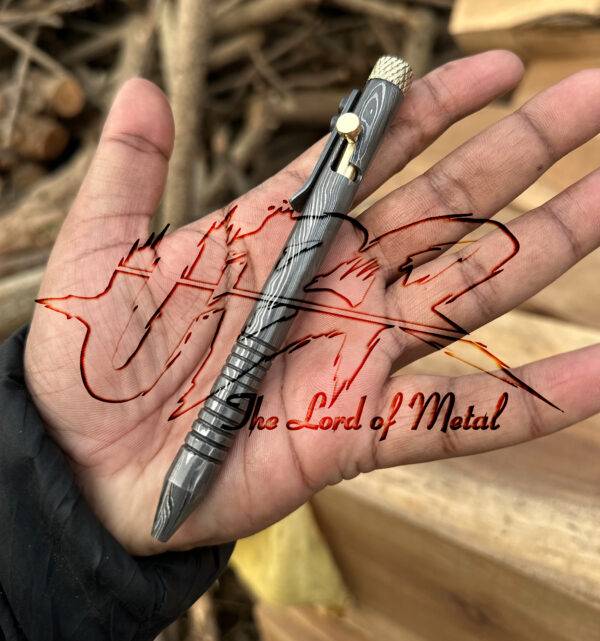 Custom Handmade Damascus Steel Pen - Ballpoint, Hand-Forged, Unique Gift - Image 2