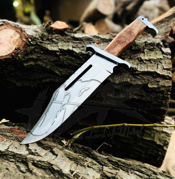 Rambo 3 Knife – Handmade D2 Tool Steel Survival Knife with Leather Sheath - Image 3