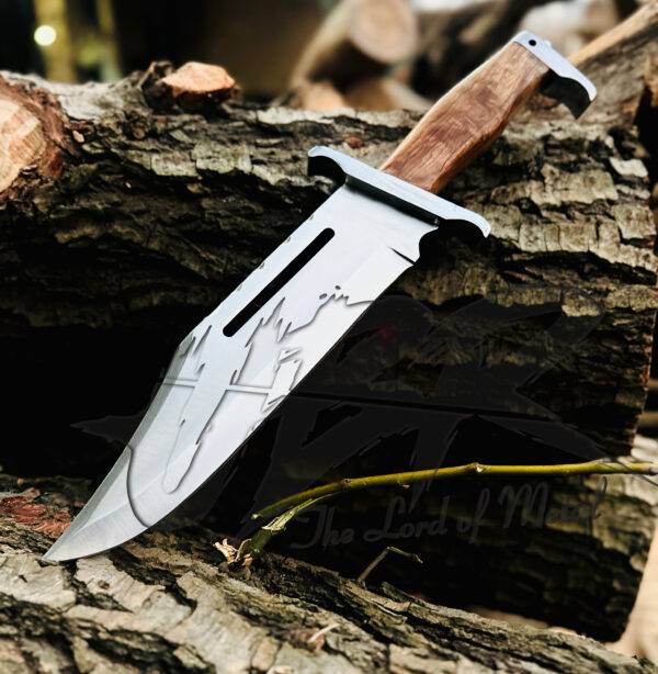 Rambo 3 Knife – Handmade D2 Tool Steel Survival Knife with Leather Sheath - Image 2