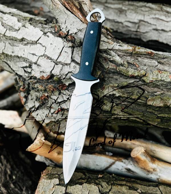 UBR Custom D2 Tool Steel Hunting Dagger Knife – Micarta Handle & Sheath - Image 3