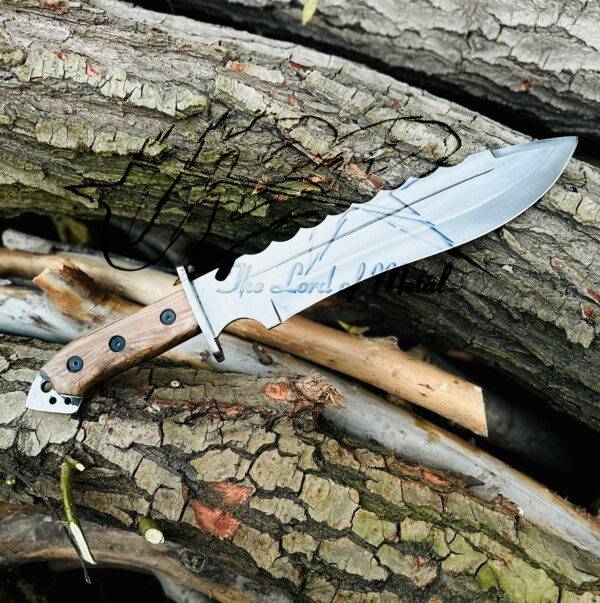 Handmade Bowie Knife - Fixed Blade Hunting Knife with Leather Sheath - Image 5