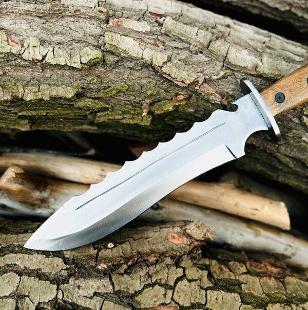 Handmade Bowie Knife - Fixed Blade Hunting Knife with Leather Sheath - Image 6