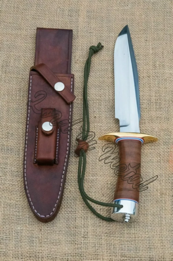 WW2 Randall Knife – Handmade D2 Steel Full Tang Hunting Knife with Leather Sheath - Image 3