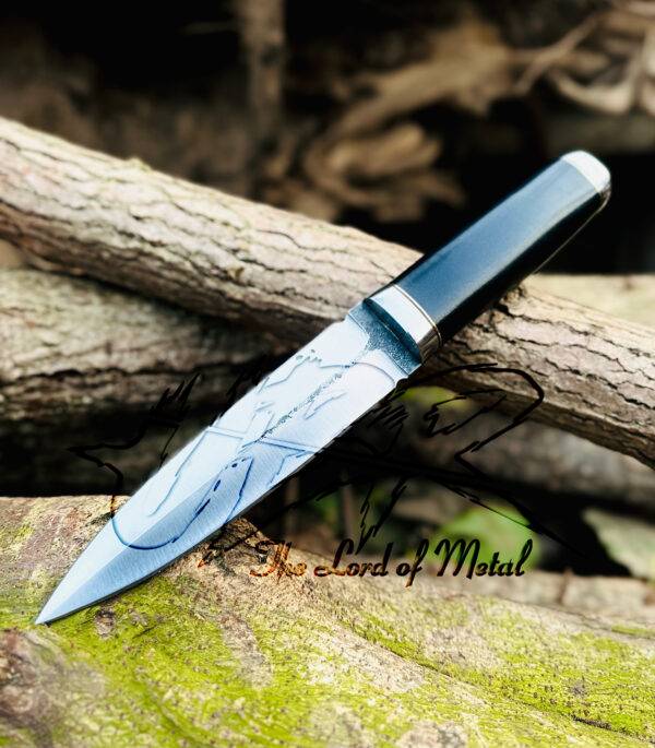 Handmade High Carbon Steel Viking Dagger Knife with Leather Sheath - Image 5